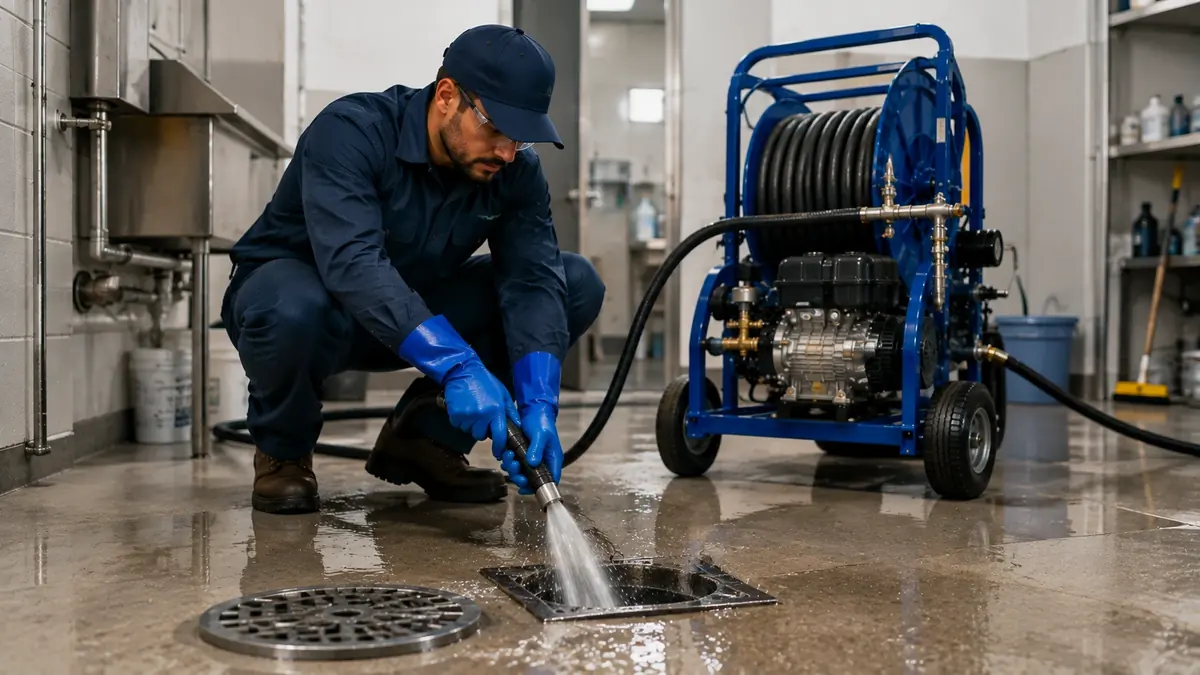 Floor Drain Hydro Jet Cleaning in Pescadero