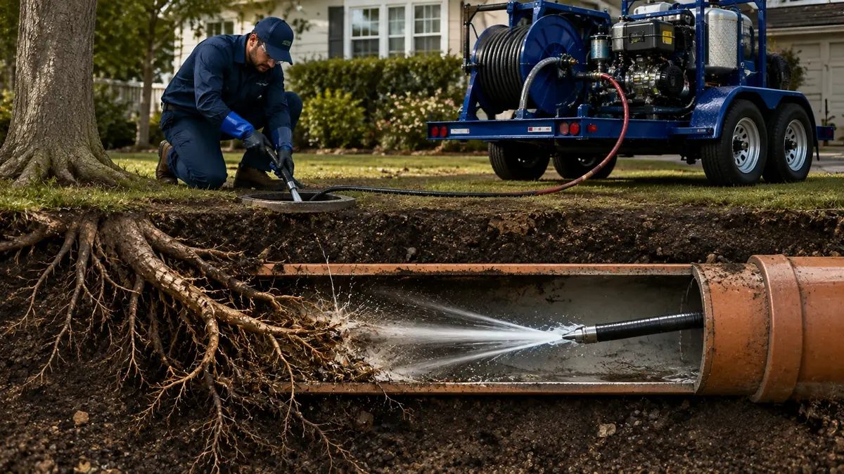 Tree Root Removal with Hydro Jetting in Pescadero